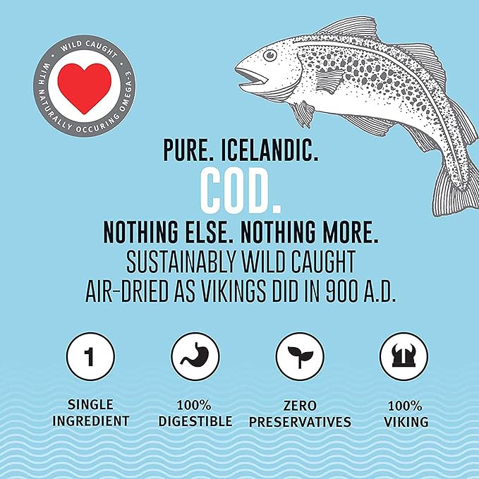 Icelandic+ Mini Fish Chips: Cod 9oz - Dog Treats, for Training & Small Dogs, 2 Ingredient Air-Dried Crunchy Chips