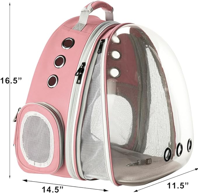Front Expandable Cat Backpack Carrier, Fit up to 20 lbs, Space Capsule Bubble Window Pet Carrier Backpack for Large Fat Cat and Small Puppy