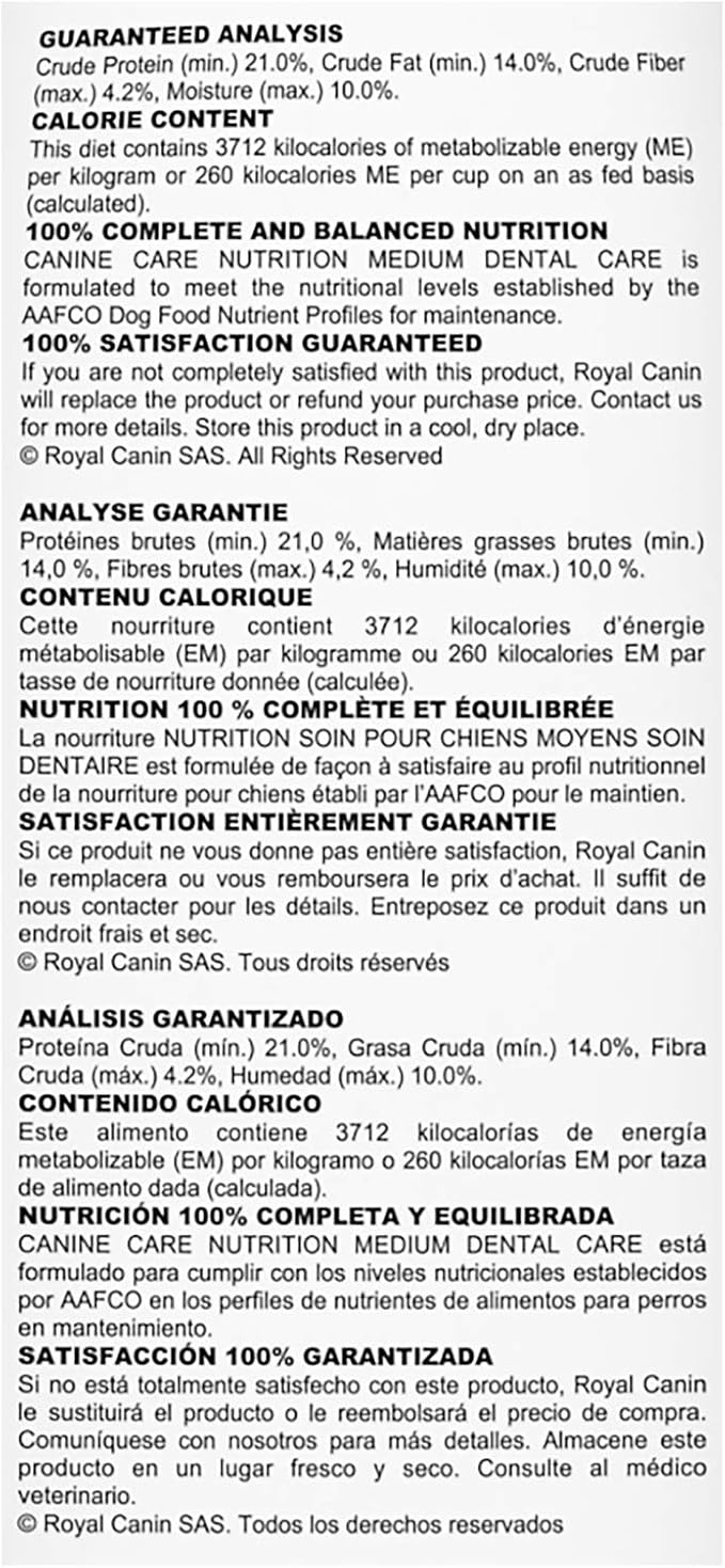 Royal Canin Medium Dog Dental Care Dry Dog Food, 28 lb bag