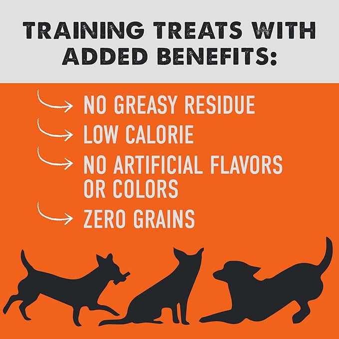 Cloud Star Tricky Trainers Soft & Chewy Dog Training Treats 5 oz Pouch, Peanut Butter Flavor, Grain-Free Low Calorie Behavior Aid with 130 treats