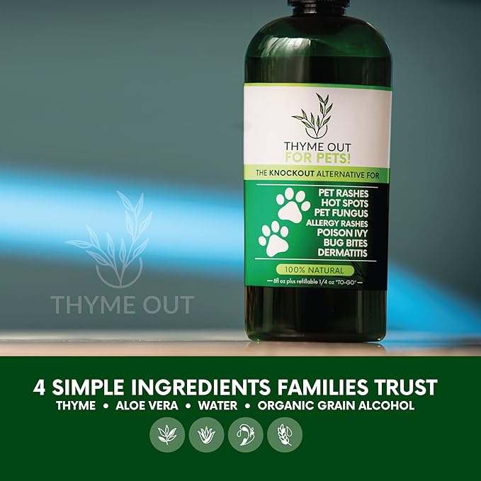 for Pets (8oz) - Natural Dog and Cat Itch Relief & Skin Treatment for Itchy Paws and Ringworm - Yeast Infection, Dandruff and Hot Spot Spray for Dogs - All Natural, Organic Blend