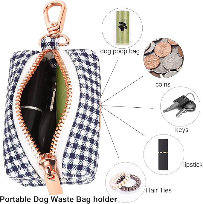 ARING PET Dog Waste Bag Dispenser, Cotton Doggy Poop Bags Holders Attach to Any Leashes, Portable Washable flamingo Pet Waste Pouch Dispenser with Metal Zipper