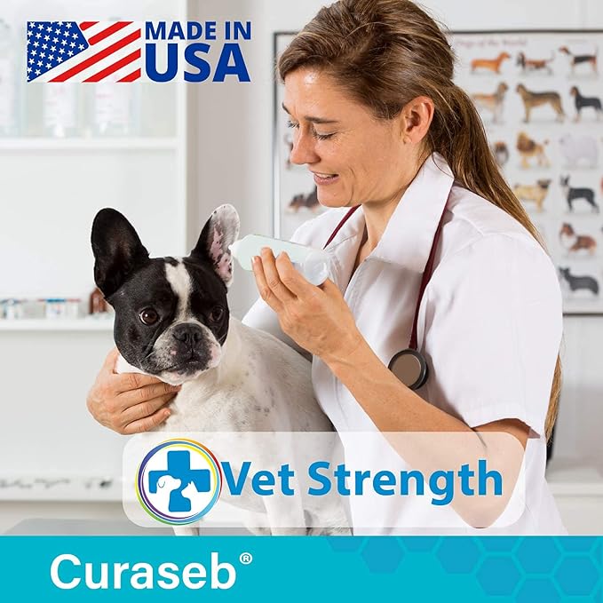 Curaseb Dog Ear Infection Treatment Solution – Soothes Itchy & Inflamed Ears – Cleans Debris and Buildup - 8oz