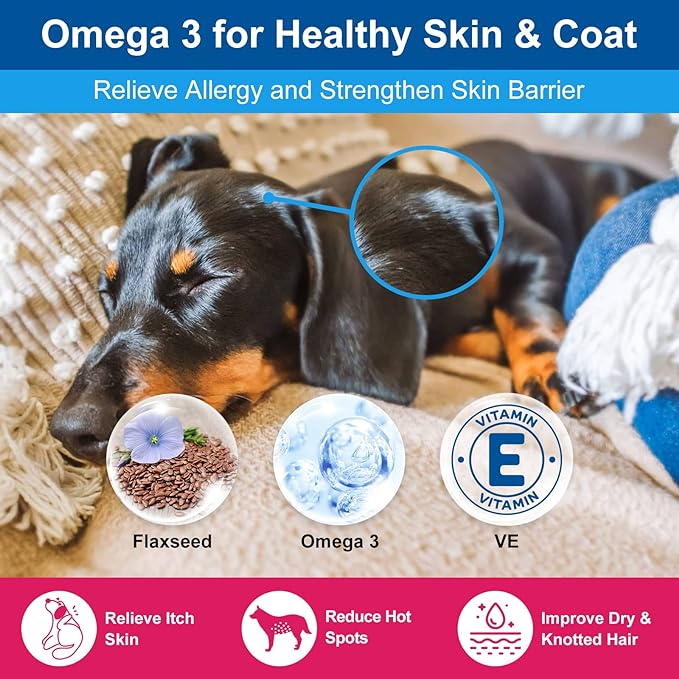 Dog Vitamins Powder, Probiotics & Digestive Enzymes for Gut Health, Glucosamine & Chondroitin & Omega 3, Complete Supplement for Homemade Dog Food, Joint & Skin & Immune Support, Dog Allergy Relief