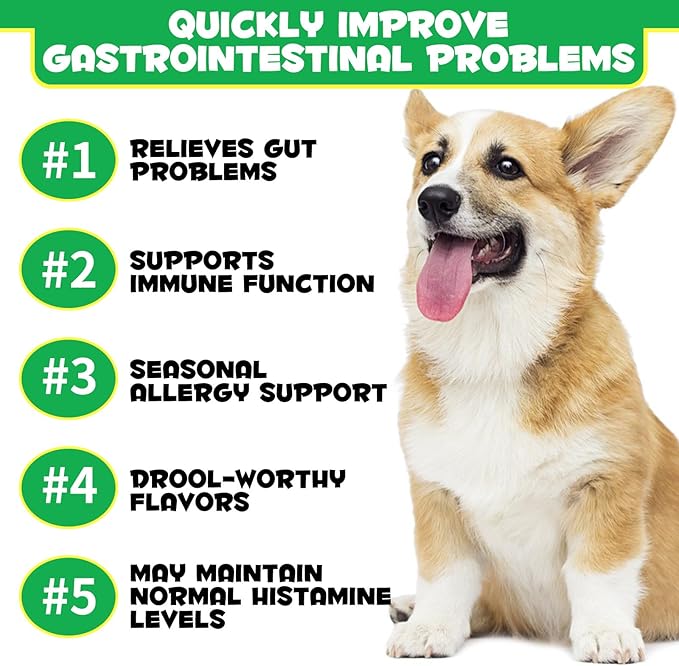 Probiotics for Dogs,Dog Probiotics for Digestive Enzymes, Gut Health,Itchy Skin, Allergies, Yeast Balance,Probiotics Chew for Dogs,Dog Probiotics for Small, Medium and Large Dogs, 30 Count,Duck Flavor