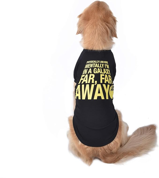 Star Wars for Pets Mentally I'm in A Galaxy Far, Far, Away Dog Tee | Black Star Wars Dog T-Shirt | Soft Dog Shirt, X-Large | Adorable Dog Clothing and Apparel (Pack of 2)
