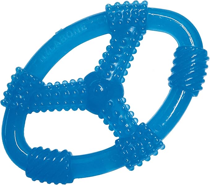 Nylabone Spin Tug & Play Puppy Chew Toy for Teething - Puppy Supplies - Peanut Butter Flavor, Medium/Wolf (1 Count)