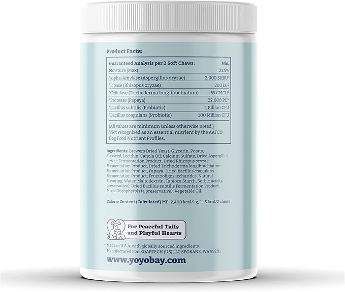 Probiotics for Dogs, Dog Probiotics and Digestive Enzymes, Pre & Probiotics Over 1 Billion CFUs, for Gut Health and Digestive Health, Itchy Skin Relief, Immune Support, 90 Soft Chews