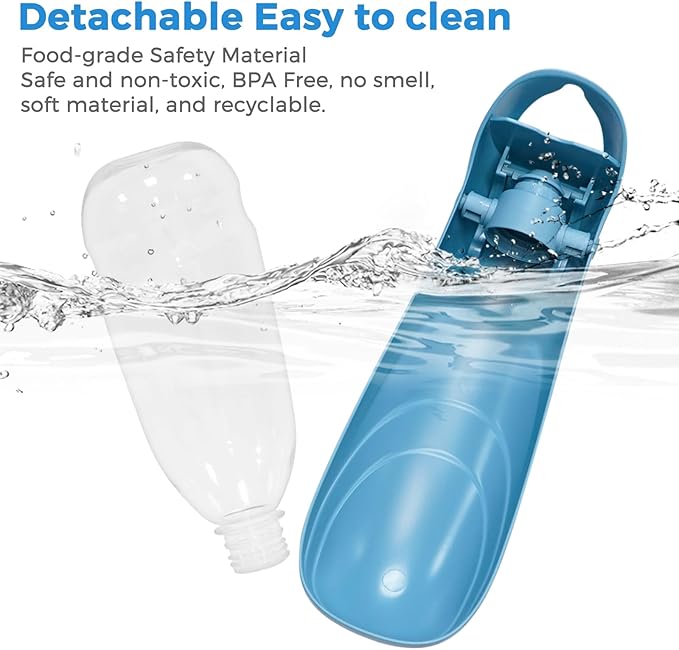 2Pack Dog Water Bottle, 19oz Collapsible Dog Travel Water Bottle, Portable Dog Water Dispenser with Foldable Drinking Cup Bowl for Walking, Lightweight, Leak-Proof, BPA Free, Blue & Orange