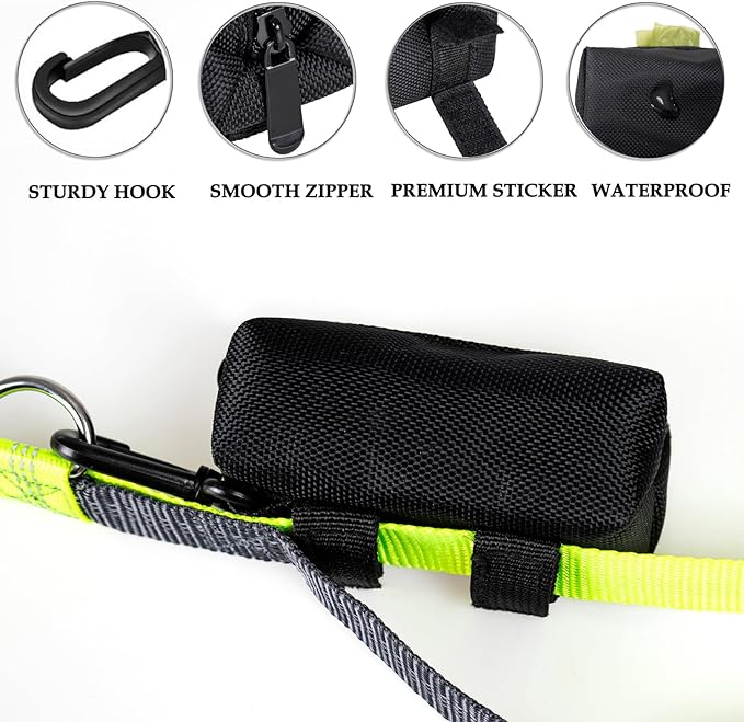 2 Pack Dog Poop Bag Holder, Poop Bag Holders for Leashes, CAKOVANO Pet Dog Waste Bag Dispenser Leash Attachment – Fits Any Dog Leash – Includes 2 Pack Poop Bag Dispenser & 2 Dog Training Clickers