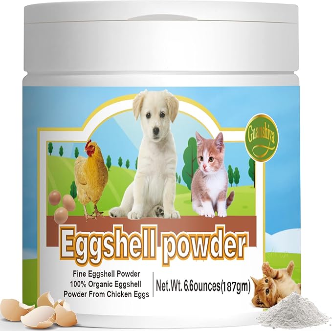 Eggshell Powder Calcium Supplement for Dogs and Cats(6.6 oz), Great for Osteoporosis & Labor Whelping, Safe Alternative to Bone Meal Powder, Improves Bones, Nourishes Joints, Supports Healthy Teeth