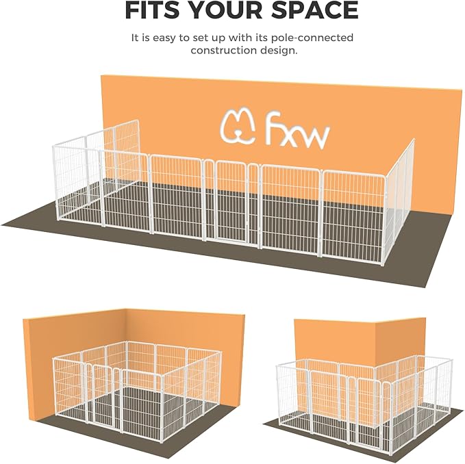 FXW Homeplus Dog Playpen Designed for Indoor Use, 40" Height for Large Dogs, WhiteâPatented