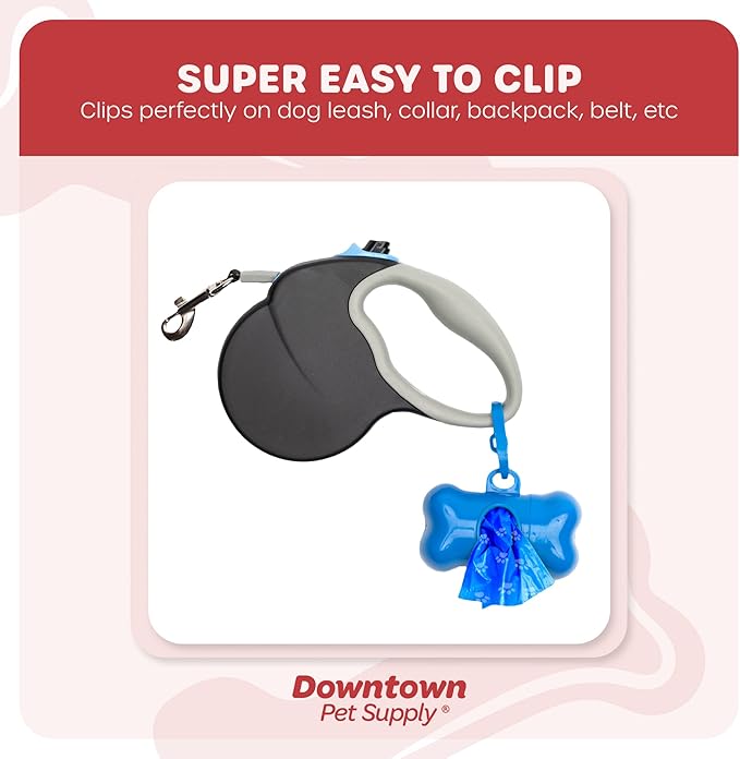 Downtown Pet Supply Dog Poop Bags (1000 CT - Rainbow Bags & 2 Dispensers) Waste Bag Dispenser Clips to Dog Leashes Bags & Dog Harnesses- Poop Scoop Bags are Leak-Proof Bags & Unscented
