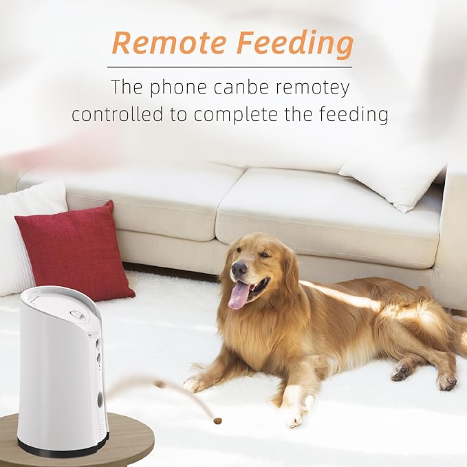 SKYMEE Dog Camera Treat Dispenser, 5GWiFi Remote Pet Camera with Two-Way Audio and Night Vision
