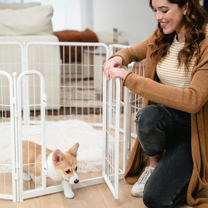 FXW Homeplus Dog Playpen Designed for Indoor Use, 24" Height for Puppy and Small Dogs, WhiteâPatented
