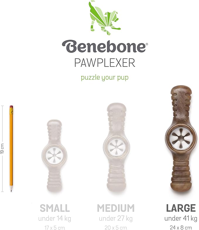 Benebone Pawplexer Interactive Treat Dispensing Tough Dog Puzzle Chew Toy, Made in USA, Large, Real Bacon Flavor