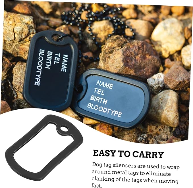 24 Pcs Protective Cover Dog Tags Silencers Dog Tag Silencer Dog Tag Silicone Cover Pet Tag Silencer Cover Metal Pet Tag Sleeve Mute Cover Stainless Steel Man