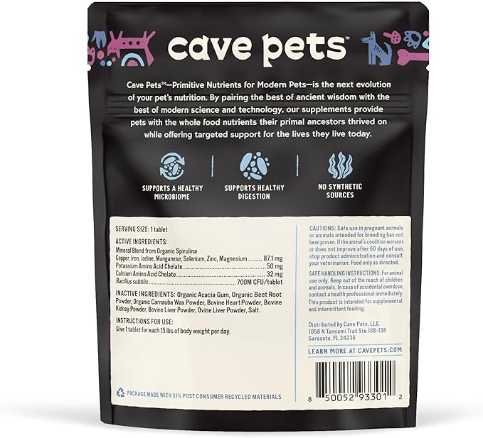 Super Chomp Tablets, Dog Probiotic Supplement for Digestive Health, Multi-Glandular & Probiotics
