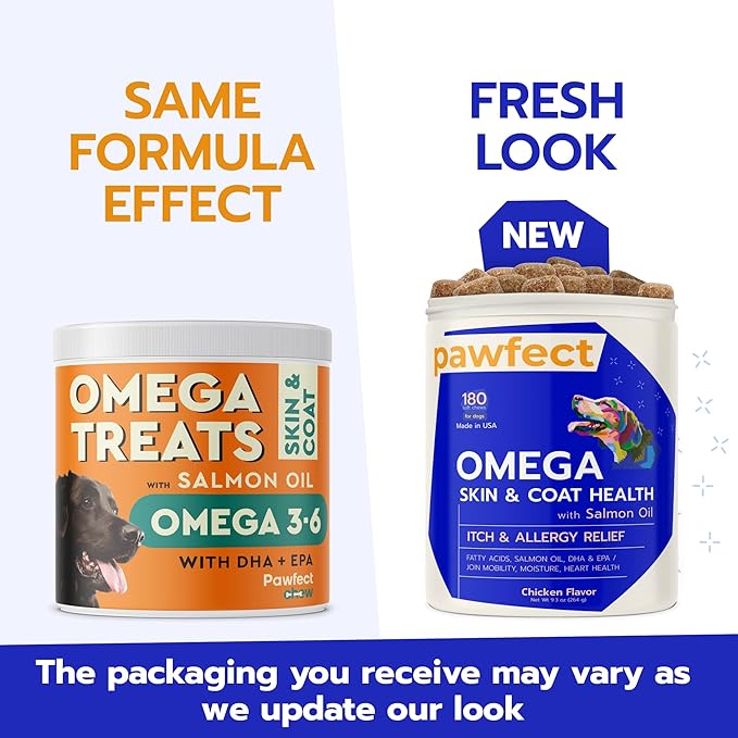 Fish Oil Omega 3 for Dogs - Allergy Relief - Itchy Skin Relief, Shedding, Seasonal Allergies - Skin and Coat Supplement - Made in USA - Salmon Oil Chews