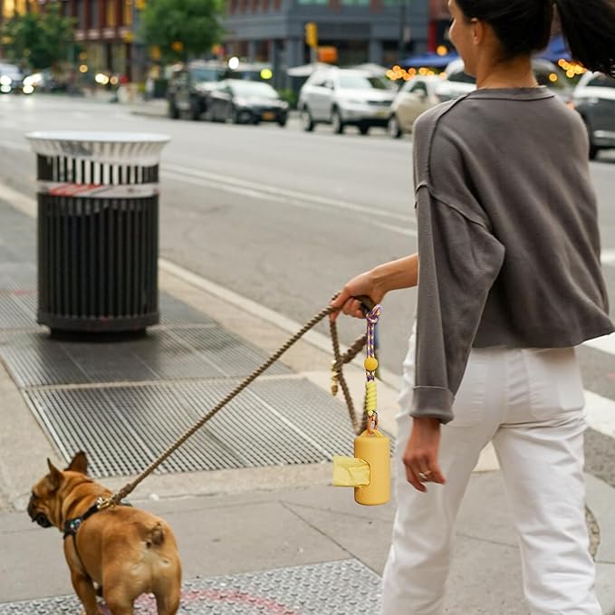 A&H ZIER Poop Bags Holder with Portable Colorful Lanyard, Soft-touch Dog Poop Bags Dispenser Dog Waste Bags, Compatible with any Dog Walking Accessories