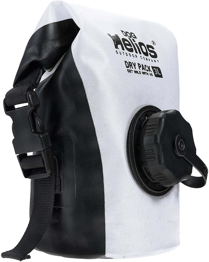 Dog Helios 'Grazer' Waterproof Outdoor Travel Dry Food Dispenser Bag, 3L, White