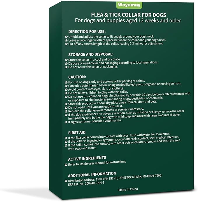 4 Pack Flea Collar for Dogs, Dog Flea and Tick Treatment, 8 Months Protection Flea and Tick Collar for Dogs, Waterproof Dog Flea Collar, Adjustable Collar Flea and Tick Prevention for Dogs