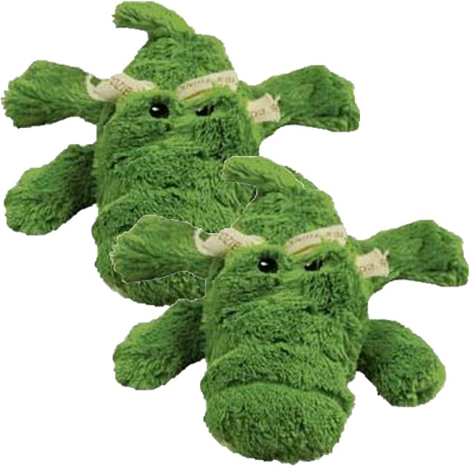 KONG Cozie Ali The Alligator Medium Dog Toy, Green (2 Pack)