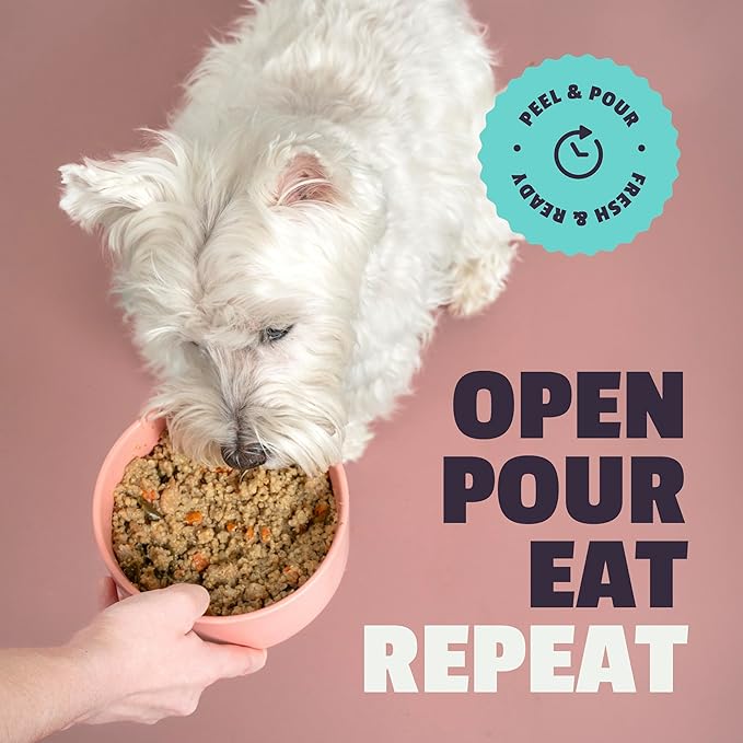 Fresh Dog Food, All Natural Complete Meal or Kibble Topper, Shelf Stable Premade Wet Recipe with Added Vitamins & Minerals for Picky Eaters Puppies Seniors (Beef, 6 x 8.75oz Cartons)