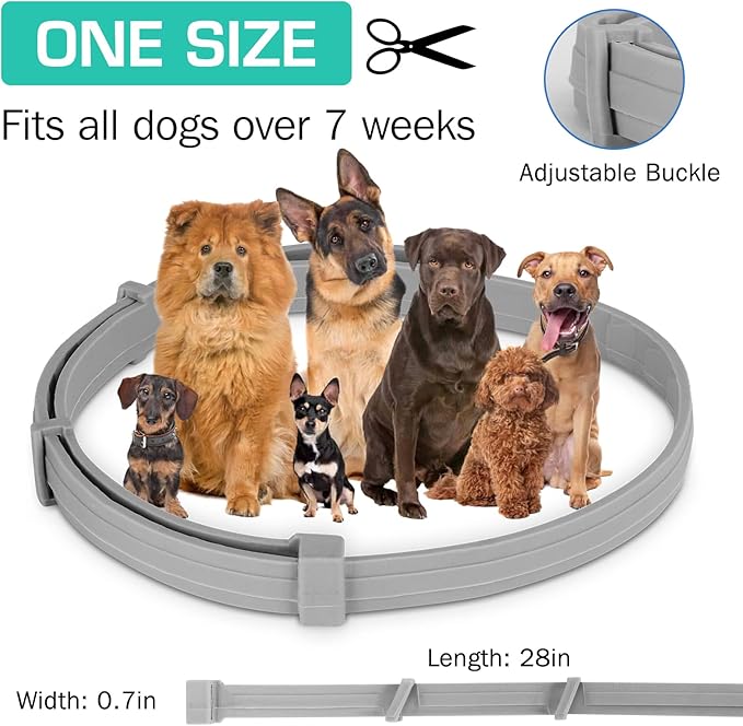 UrbanX Natural Flea Flea & Tick Treatment & Prevention Collar for Medium & Large Dogs, Waterproof, Adjustable (1 Pack)
