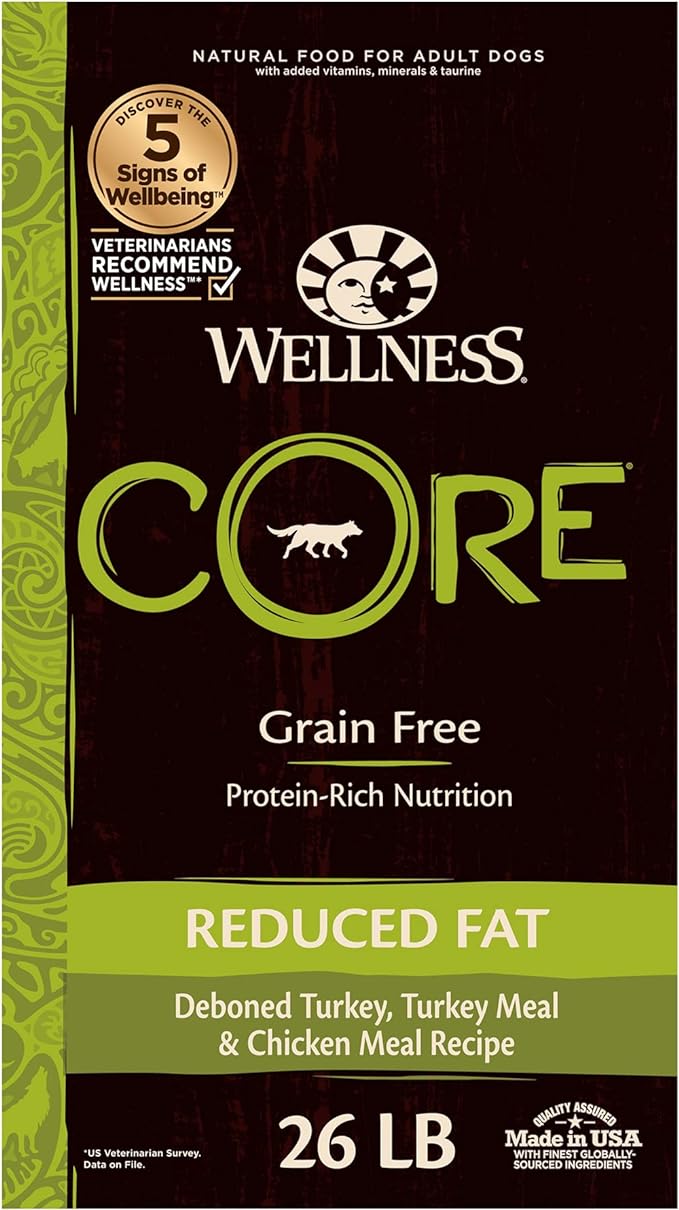 Grain-Free High-Protein Dry Dog Food, Natural Ingredients, Made in USA with Real Meat, All Breeds, For Adult Dogs (Reduced Fat, 26-Pound Bag)