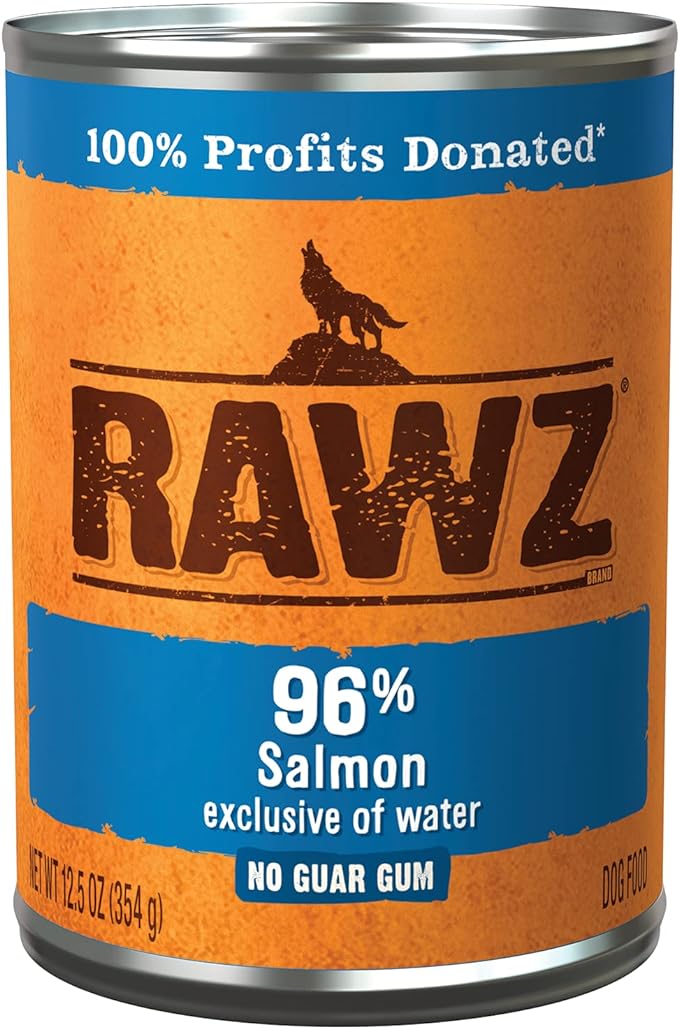 Rawz 96% Meat Canned Wet Food for Dogs 12 Pack/ 12.5 oz. Cans (Salmon)