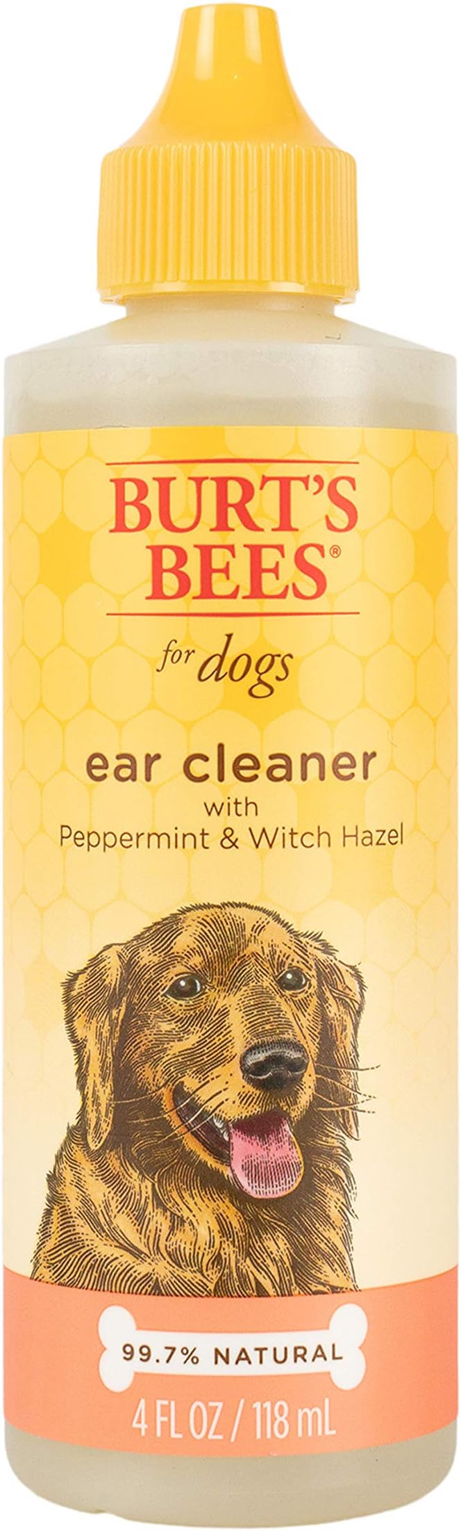 Burt's Bees for Pets Naturally Derived Ear Cleaner with Peppermint and Witch Hazel - Effective & Gentle Dog Ear Cleaning Solution for All Dogs And Puppies - Made in USA, 4 Oz - 2 Pack