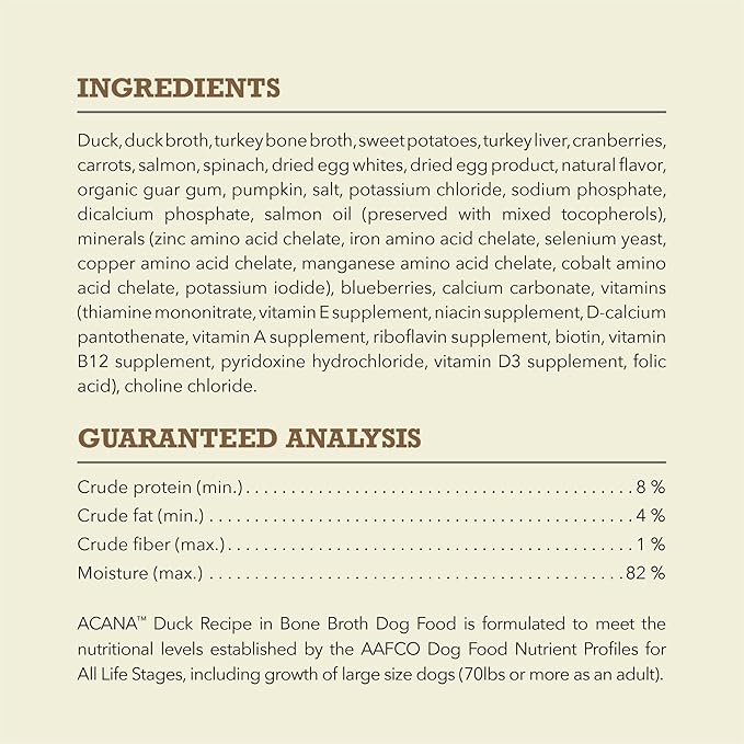 ACANA Premium Chunks Wet Dog Food, Duck Recipe in Bone Broth, 12.8oz (Case of 12)