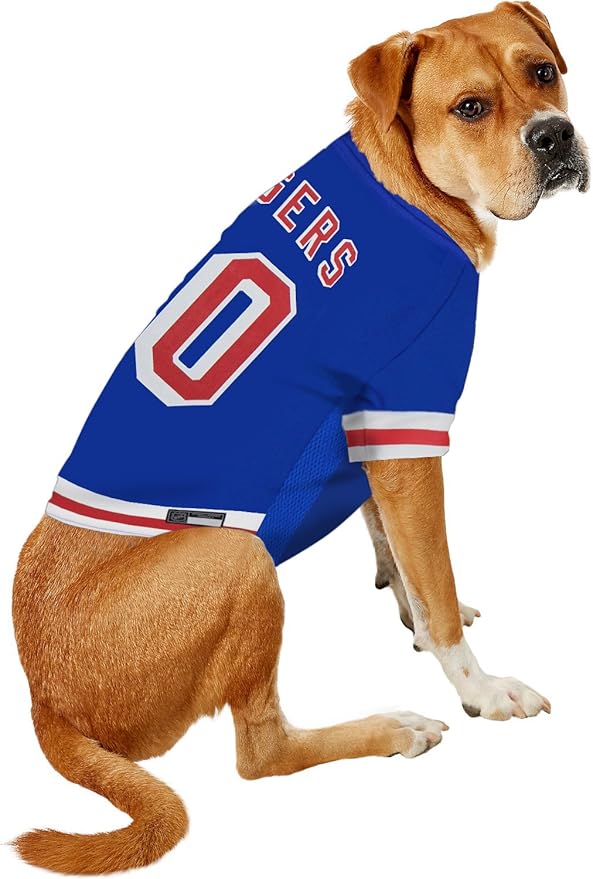 Pets First NHL New York Rangers Jersey for Dogs & Cats, Medium. - Let Your Pet Be A Real NHL Fan!