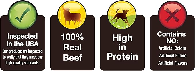 Cadet 100% Beef Sticks Dog Treats - Long-Lasting, Healthy & Natural Beef Esophagus Treats for Small & Large Dogs - Low Calorie & High Protein Dog Chews - Medium (10 Count)