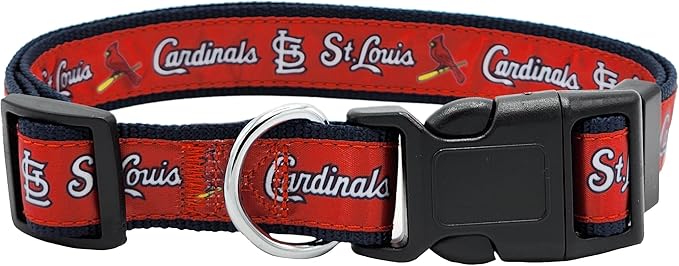 MLB St. Louis Cardinals Licensed PET COLLAR- Heavy-Duty, Strong, and Durable Dog Collar. Available in 29 Baseball Teams and 4 Sizes