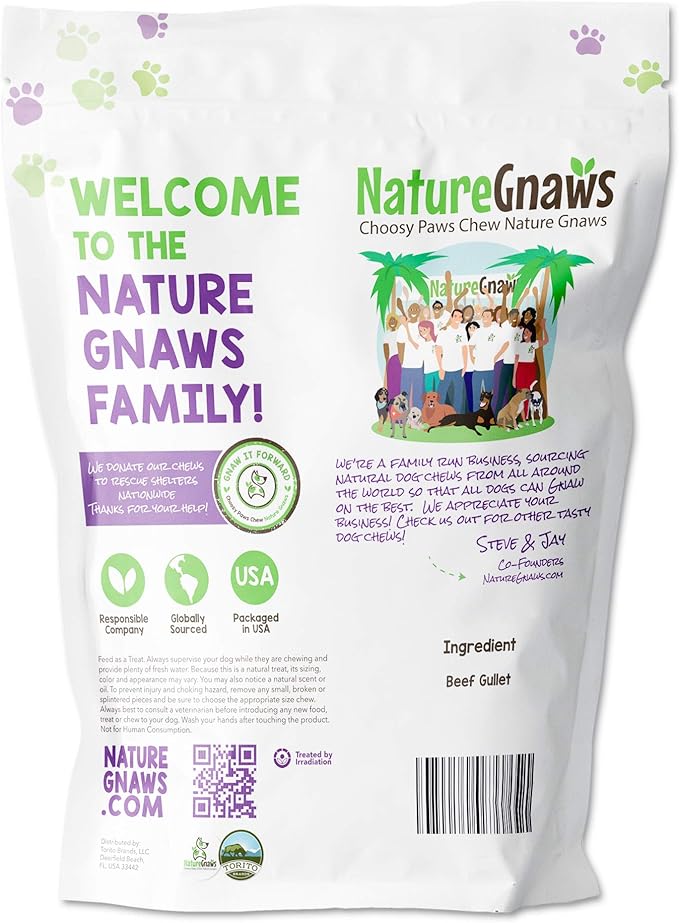 Nature Gnaws - Beef Jerky Springs for Dogs - Premium Natural Beef Gullet Sticks - Simple Single Ingredient Tasty Dog Chew Treats - Rawhide Free 7-8 Inch