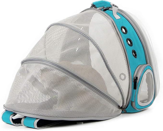 Back Expandable Cat Backpack Carrier, Fit up to 12 lbs, Space Capsule Bubble Window Pet Carrier Backpack for Cat and Small Puppy