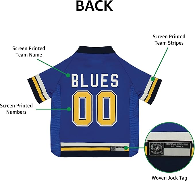 Pets First NHL ST.Louis Blues Jersey for Dogs & Cats, X-Small. - Let Your Pet be a Real NHL Fan!