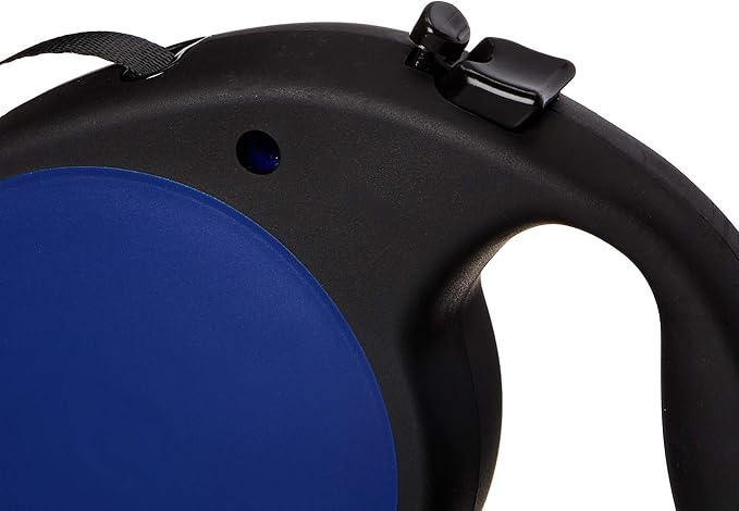 doggo Everyday Retractable Dog Leash, 13' Long Belt, Small for Dogs Up to 45 lbs, Blue with Black Soft Grip Handle