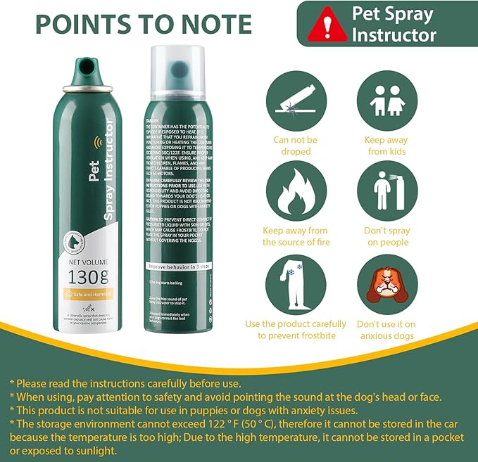 Dog Corrector Spray for Dogs, 130ml. Dog Corrector Dog Trainer. Stops Barking, Jumping Up, Place Avoidance, Food Stealing, Dog Fights, Attack, Unwanted Behavior. Easy to Use. Safe, Humane, Effective.