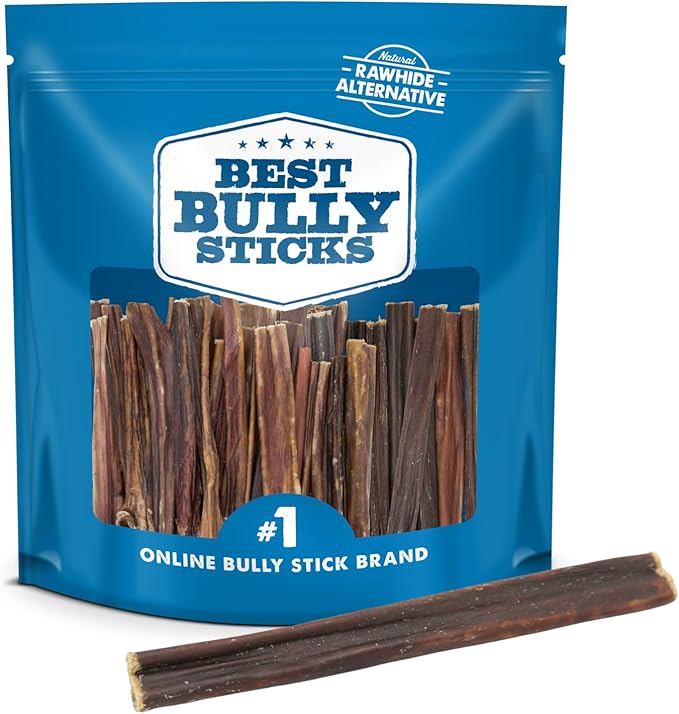 Best Bully Sticks 6 Inch Gullet Thin Stick Dog Treats (25 Pack) - All-Natural Beef Dog Treats - Hollow, Quick Chew Snack for all Dogs - Great for Teething Puppies, Senior Dogs, Light Chewers