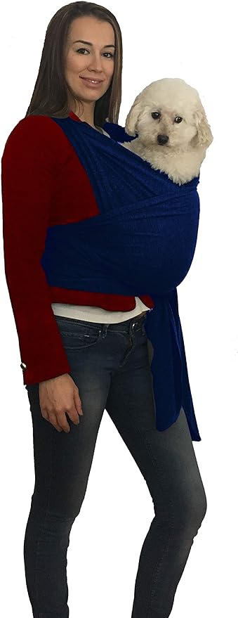 Pet Carrier Sling | Front | Adjustable Hands Free Front Facing Dog Pouch | Relieves Your Pet's Anxiety and Stress (Blue)