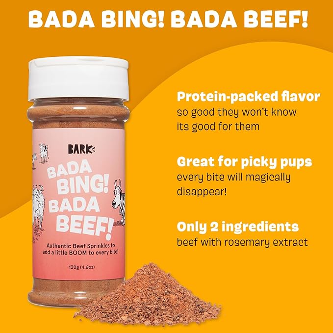 Barkbox – Bada Bing Bada Beef, 3 pack – Dry Dog Food Topper with High Protein, Limited Ingredient – Meal Enhancer for Large & Small Breeds – 4.6 Oz