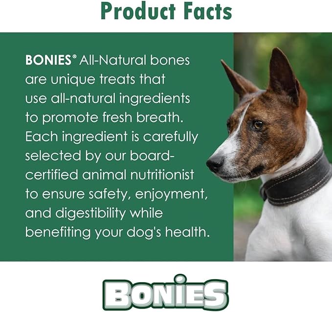 Bonies Natural Calming Formula Dog Treats, Contains Chamomile & Lavender, Help Anxiety, Excessive Barking & Trembling, Chicken Flavor, Medium, 8 Bones