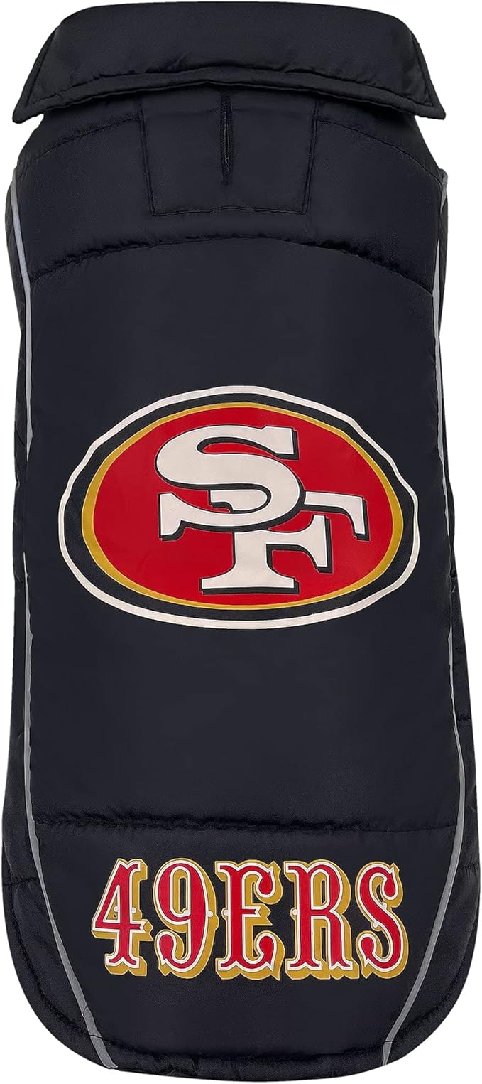 Pets First Pets NFL Licensed Dog & Cat Vest Pet Puffer Down Coat Jacket, Team Color, Small US