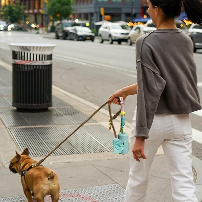 A&H ZIER Poop Bags Holder with Portable Colorful Lanyard, Soft-touch Dog Poop Bags Dispenser Dog Waste Bags, Compatible with any Dog Walking Accessories