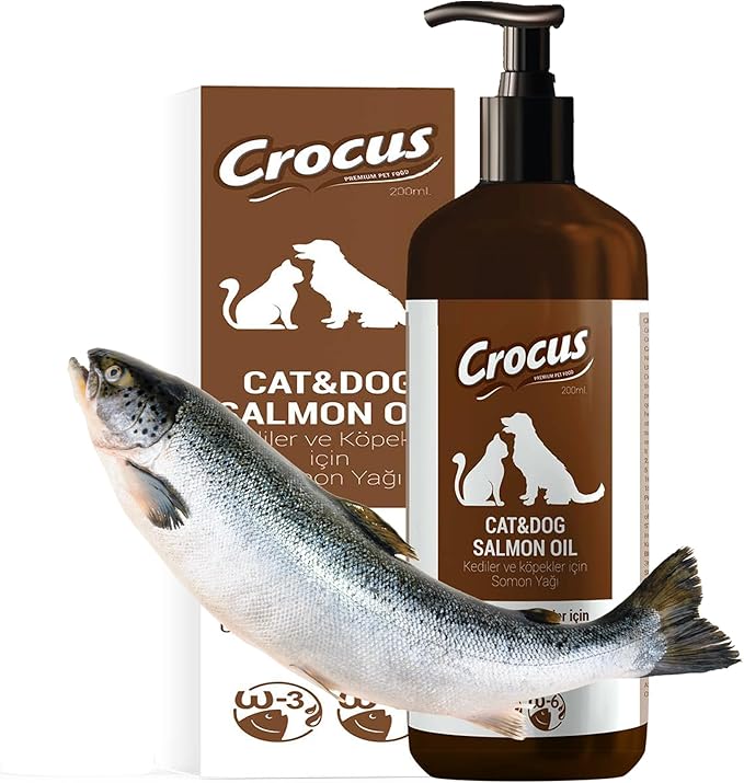 Norwegian Salmon Oil for Dogs & Cats Relieves Scratching & Joint Pain, Improves Skin, Coat, Immune & Heart Health. All Natural Omega 3 & Omega 6 Liquid Food Supplement for Pets. EPA + DHA Fatty Acids
