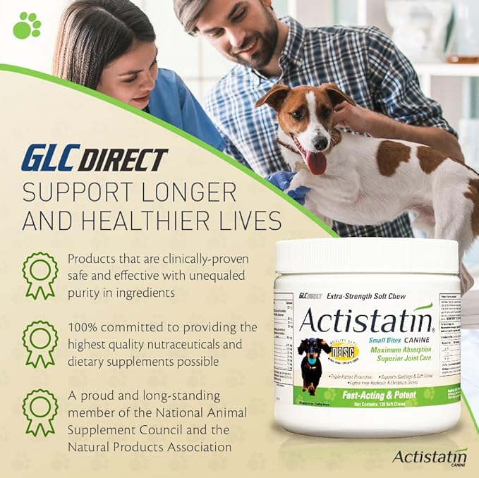Canine Small Dog Soft Chews, 120ct – Patented Extra-Strength Joint, Cartilage, Soft Tissue Supplement: Glucosamine, Chondroitin, Manganese, MSM, L-Carnitine – High Absorption, Fast Results