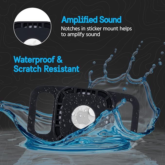 Pelican Protector Airtag Dog Collar Holder - Waterproof & Anti-Scratch AirTag Holder Dog Tag - Rugged Airtag Case for Dog Collar - Pet Collar Airtag Loop - Compatible with Cat / Dog Collar - Black